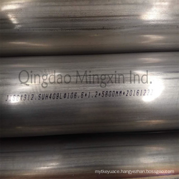 Stainless Steel Tubes for Exhaust Automobile Pipes 1.4512/1.4509/1.4510 Od. 88.9/101.6/112/114.3/127mm